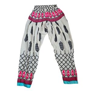 Balloon Harem Boho Gypsy Pants White Blue‎ Pink Sz 2 Yoga